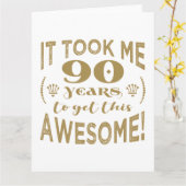 Carte 90e anniversaire Awesome (Fleur jaune)