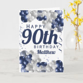Carte 90e anniversaire Ballons de la marine (Fleur jaune)