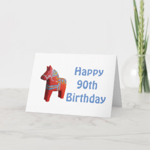 Carte 90e anniversaire Dala Horse Card