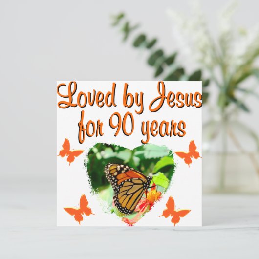 CARTE 90E ANNIVERSAIRE DE BUTTERFLY (Debout devant)