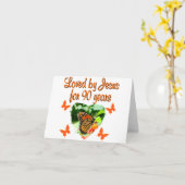 CARTE 90E ANNIVERSAIRE DE BUTTERFLY (Fleur jaune)