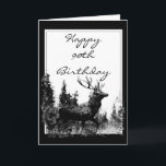 Carte 90e anniversaire de custom Vintage<br><div class="desc">90e anniversaire de Custom   Vintage Stag,  Deer Animal,  Wildlife,  Nature</div>