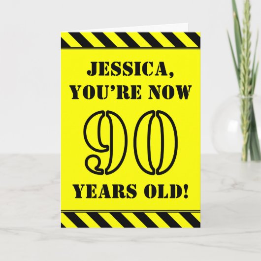 Carte 90e anniversaire : Jeu de style graphique, Nom per (Devant)