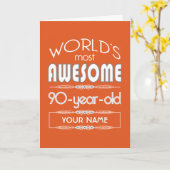 Carte 90e Anniversaire Mondes Meilleur Fabuleux Flamme O (Fleur jaune)