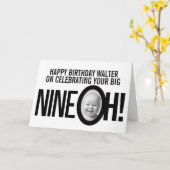 Carte 90e anniversaire NEUF OH! photo mono noir blanc (Fleur jaune)