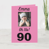 Carte 90e anniversaire Oh non ! Drôle Grumpy Girl (Devant)