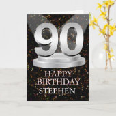 Carte 90e anniversaire Points saillants Ajouter une cart (Fleur jaune)