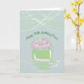 Carte 90e anniversaire pour maman Panier de fleurs en Pa (Fleur jaune)