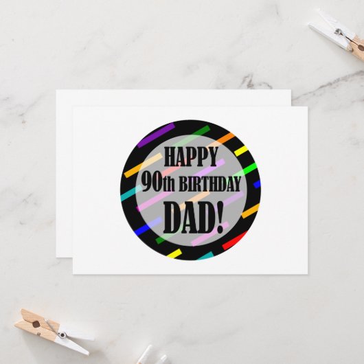 Carte 90e anniversaire pour papa (Devant/Arrière en situation)