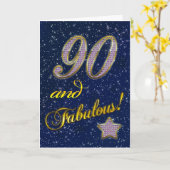 Carte 90e anniversaire pour quelqu'un Fabulous (Fleur jaune)