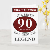 Carte 90e anniversaire Red Genuine Legend Ajouter votre  (Fleur jaune)