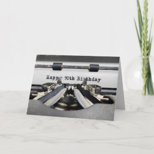 Carte 90e anniversaire Retro Typewriter