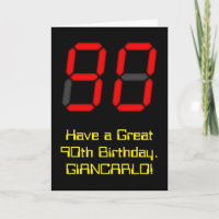 90e anniversaire : Rouge Digital Clock Style "90" 