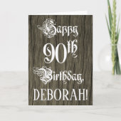 Carte 90e anniversaire : Texte élégant et raffiné; Faux (Devant)