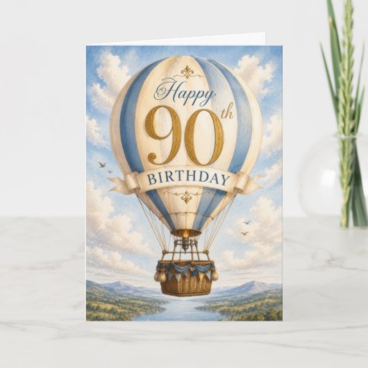 Carte 90e anniversaire vintage (Devant)