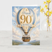 Carte 90e anniversaire vintage (Fleur jaune)