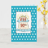 Carte 90e gâteau d'anniversaire (Fleur jaune)