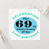 Carte 90e Humour d'anniversaire (Devant/Arrière en situation)