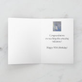 Carte 90e Jour d'anniversaire Jardin Fleurs de colibris (Intérieur)