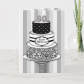Carte 90e jour de Birthday, 3 White Pattern Cake (Devant)