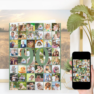 Carte 90e ou tout âge Collage photo Gros anniversaire