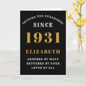 Carte 90th Birthday Born 1931 Loved Ajouter votre nom No (Fleur jaune)