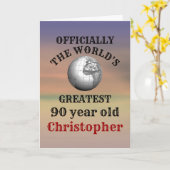 Carte 90th Birthday Greatest 90 year old Ajouter Votre N (Fleur jaune)