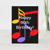 Carte 90th Birthday Music Notes Folded Greeting Card (Devant)