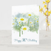 Carte 90th Birthday White Daisy Garden (Fleur jaune)