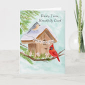 Carte 90th Happy Birthday Birds at Birdhouse (Devant)