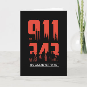 Carte 911 Nous N'Oublierons Jamais 343 Pompiers Patriote