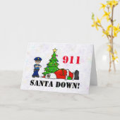 Carte 911 Père Noël Down Christmas Card (Fleur jaune)