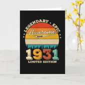 Carte 91 Ans Awesome depuis 1931 91e Anniversaire Cadeau (Fleur jaune)