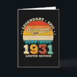 Carte 91 Ans Awesome depuis 1931 91e Anniversaire Cadeau<br><div class="desc">Design Anniversaire Pour toute personne qui a de l'horoscope dire difficile & têtu Mais tout à fait digne.Portez-le avec fierté au travail,  gym scolaire parfait pour s'accoupler avec des shorts,  des leggings ou des jeans pour un look décontracté et tendance</div>