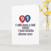 Carte 91 ans de dessins d'anniversaire amusants (Fleur jaune)