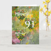 Carte 91e anniversaire (Fleur jaune)