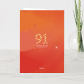 Carte 91e anniversaire - 91 en étoiles - Rouge - 91 ans (Dos)