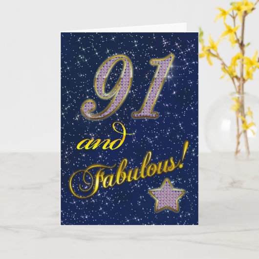 Carte 91e anniversaire pour quelqu'un Fabulous (Fleur jaune)