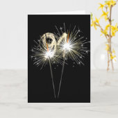 Carte 91e anniversaire Sparklers en noir (Fleur jaune)