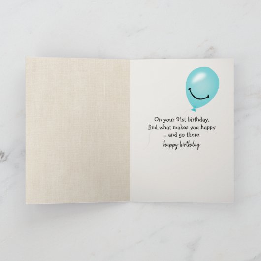 Carte 91e anniversaire Tabby Chat sur chaise (Intérieur)