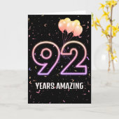Carte 92e anniversaire Ballons et Confetti (Fleur jaune)