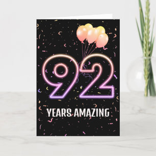 Carte 92e anniversaire Ballons et Confetti