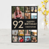 Carte 92e anniversaire Collage photo 13 photos Black & G (Fleur jaune)