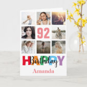 Carte 92e anniversaire heureux Collage photo moderne car (Fleur jaune)