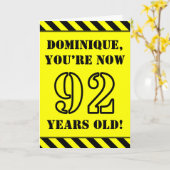 Carte 92e anniversaire : Texte du style de gabarit, nom  (Fleur jaune)