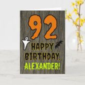 Carte 92e anniversaire : Thème d'Halloween Éffrayant, No (Fleur jaune)