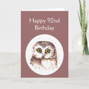Carte 92nd Birthday Who Loves You, Cute Owl Humour