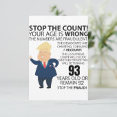 Carte 93 ans Trump heureux anniversaire présent drôle (Debout devant)