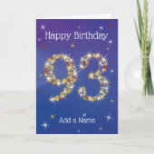 Carte 93e anniversaire - 93 en étoiles - Bleu - 93 ans C (Devant)