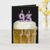 Carte 93e anniversaire Bière sur noir (Fleur jaune)